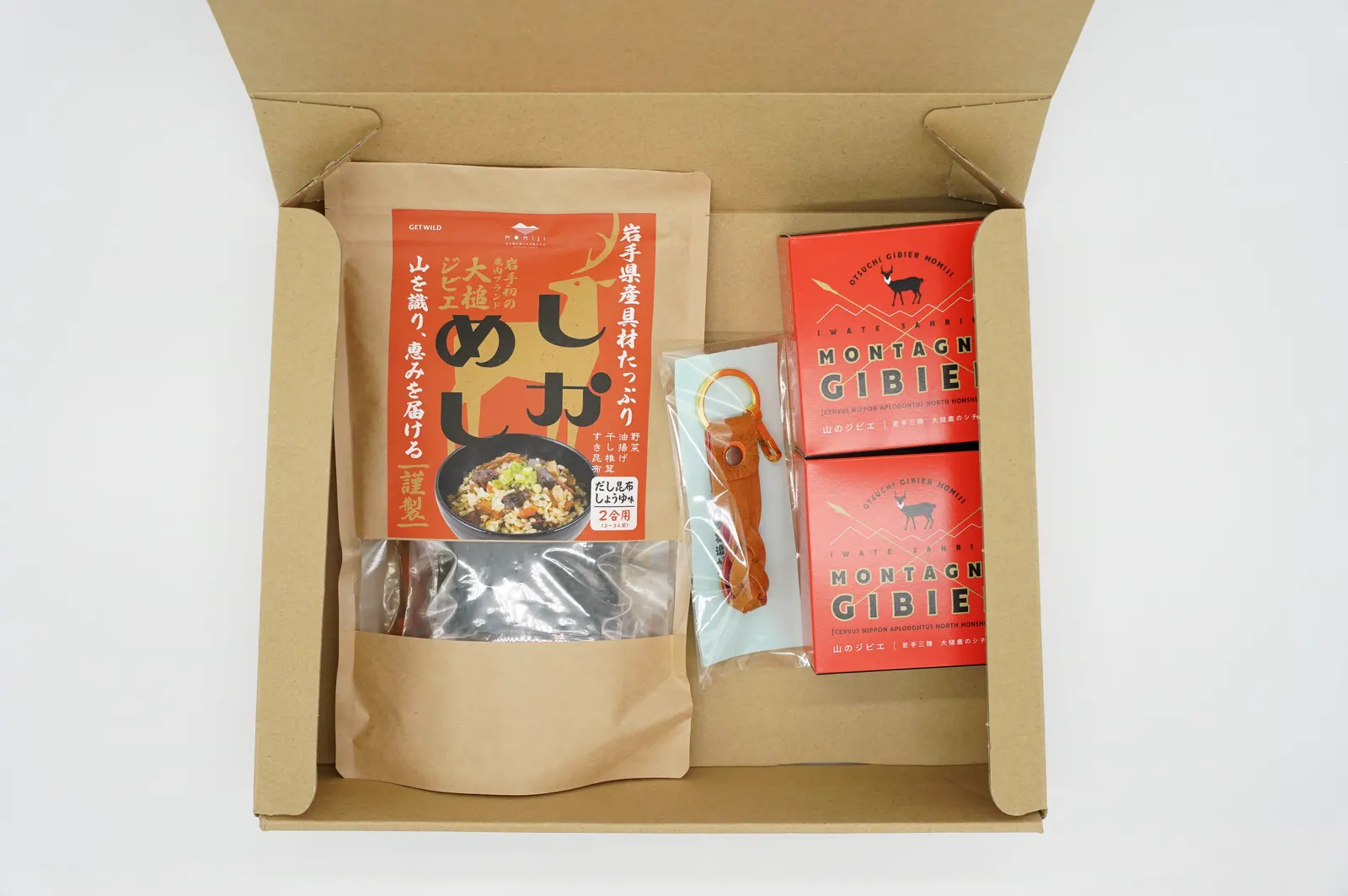 【常温ギフト便】大槌鹿のコク旨シチュー2缶＋しかめし＋キーホルダーセット · MOMIJI株式会社 / 大槌ジビエ